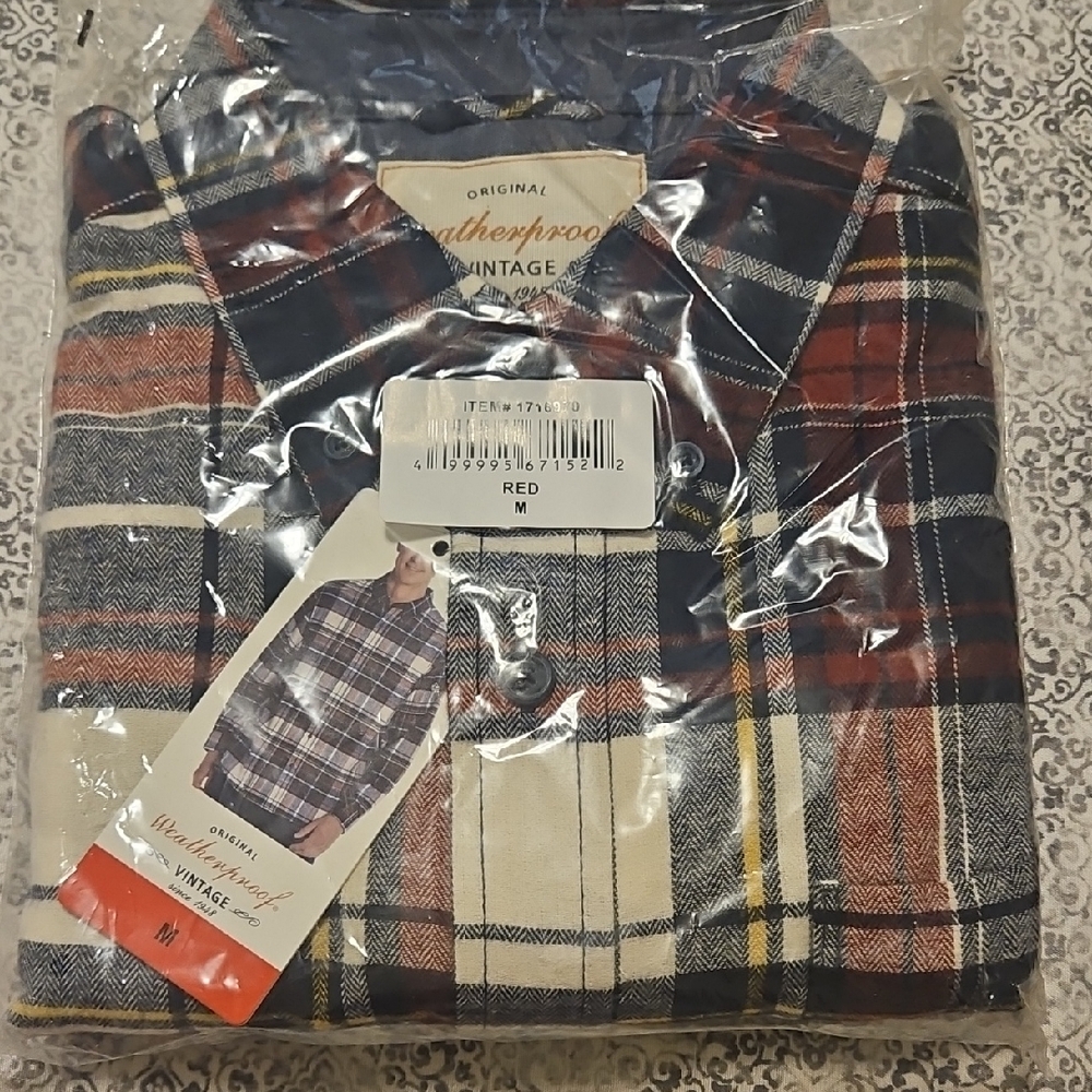 Weatherproof Red Plaid Casual Button Down Shirt